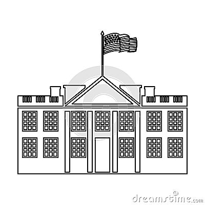 White house american icon Vector Illustration