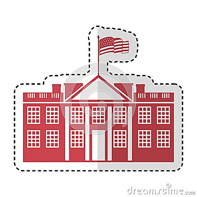 White house american icon Vector Illustration