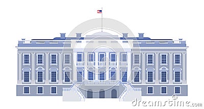 White House back entrance beautiful building new Vector Illustration