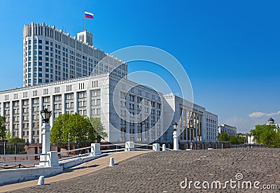 White House - center of Russian government in Moscow Russia Stock Photo