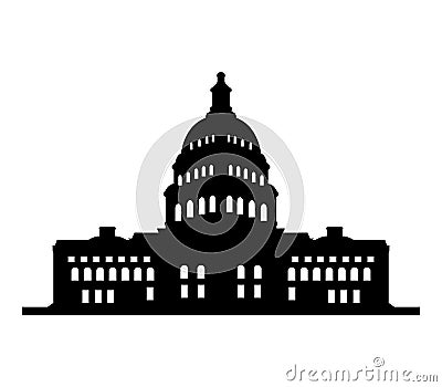 White house icon illustrated Stock Photo