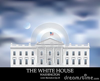 White House Moon Vector Illustration