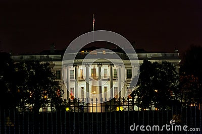 White House at Night. Washington DC Editorial Stock Photo