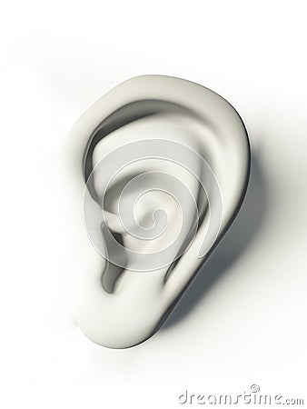 White human ear Stock Photo