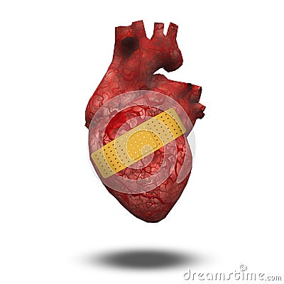 Heart Attack or Wounded Heart Stock Photo