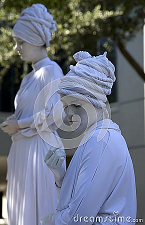 White human sculptures wearing turbans profile Editorial Stock Photo