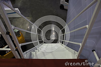 The white industrial stairs Stock Photo