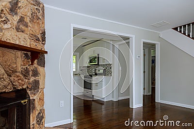 White interior with wall new home construction interior drywall and finish details Stock Photo