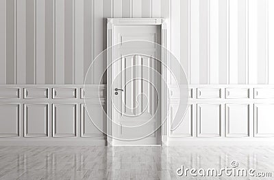 White interior with classic door Stock Photo