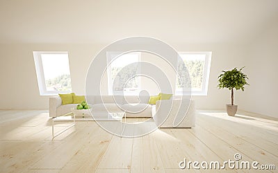 White interior concept for living room Stock Photo