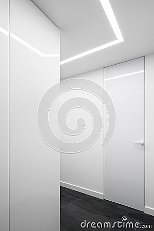 White interior with gray floor Stock Photo