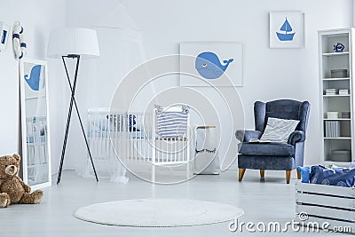 Marine baby room Stock Photo