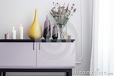 White interior modern drawer. Generate Ai Stock Photo