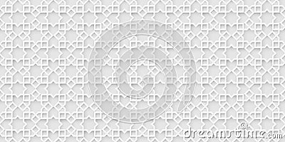 White islamic background, light arabic pattern Vector Illustration