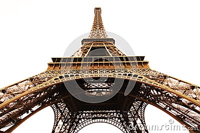 White isolated Eifel Tower Stock Photo