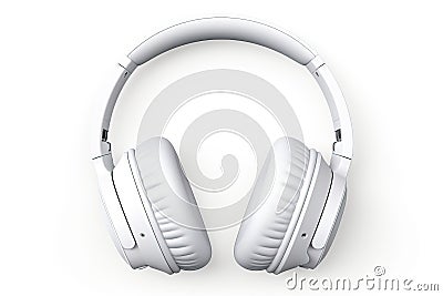 white isolated headphones on white background Stock Photo
