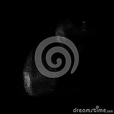 white isolated index fingerprints sign icon Digital security authentication concept on black Stock Photo