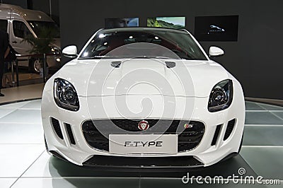White jaguar ftype car Editorial Stock Photo
