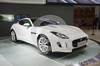 White jaguar ftype car Editorial Stock Photo