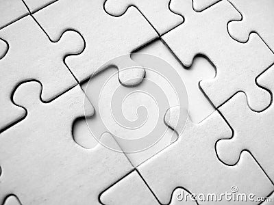 White jigsaw puzzle Stock Photo