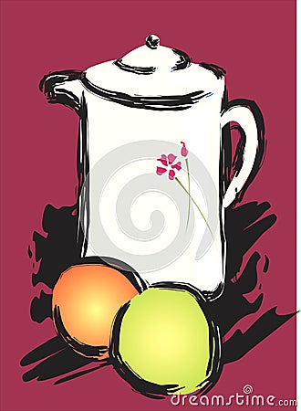 White jug Vector Illustration