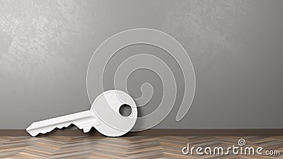 Key Shape on Floor with Copyspace Stock Photo