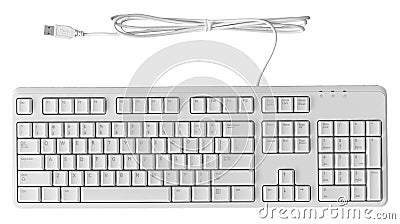 White Keyboard Stock Photo