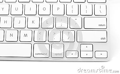 White Keyboard Stock Photo