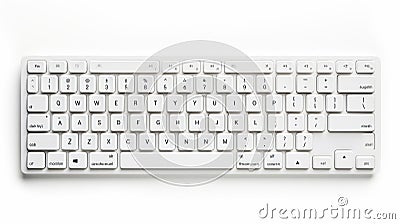 Minimalist Typography Computer Keyboard Isolated On White Background Stock Photo