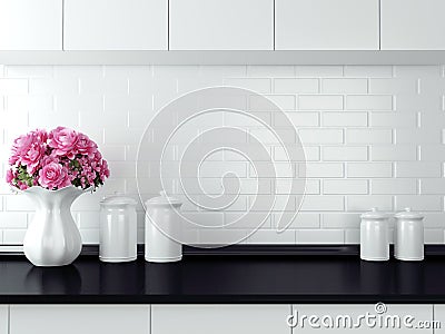 White kitchen design. Stock Photo
