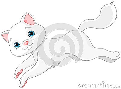 White Kitten Vector Illustration