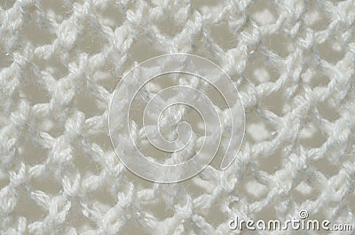 White knit material - up close abstract background Stock Photo