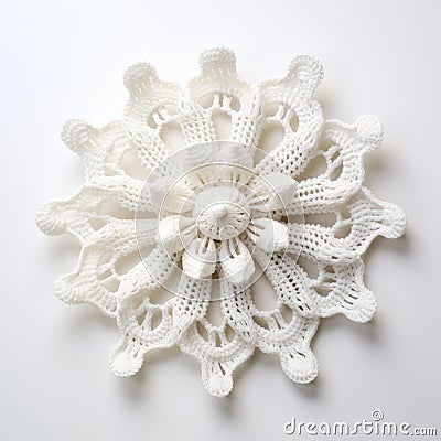 Crocheted Art Nouveau Sculpture On White Surface Stock Photo