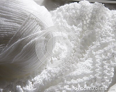 White knitting Stock Photo