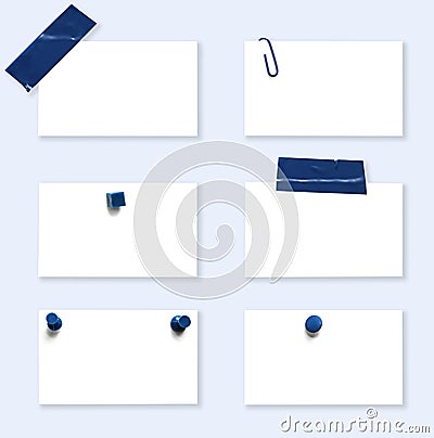 White Labels with Blue Fasteners Stock Photo