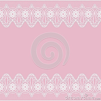 White lace border Vector Illustration