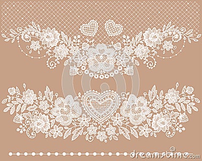 White lace Clip art. Vector Illustration