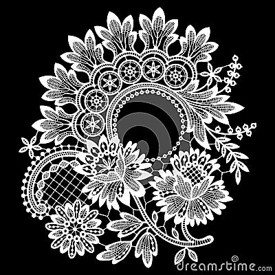 White Lace. Clip Art. Vector Illustration