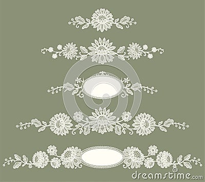 White Lace. Clip Art. Vector Illustration