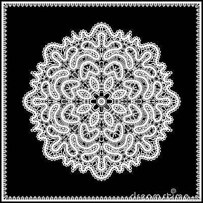 White lace doily Vector Illustration