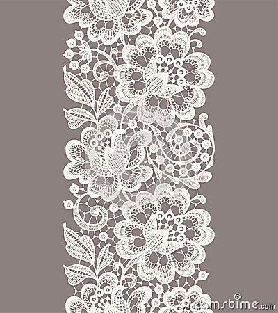 White Lace. Floral Seamless Pattern. Vector Illustration