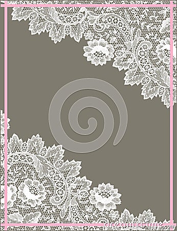 White Lace Frame. Vector Illustration