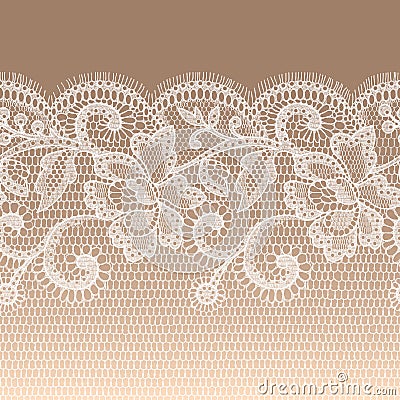 White Lace Seamless Pattern. Vector Illustration