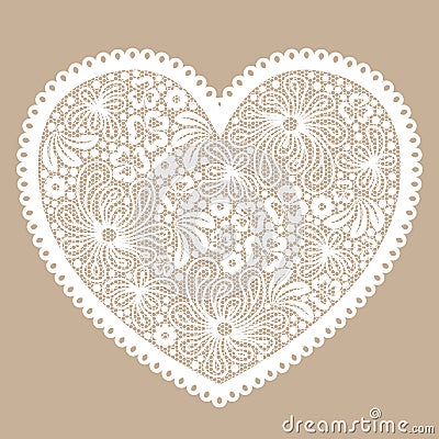 White lacy heart Vector Illustration