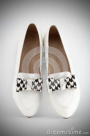 White Ladies Shoes Stock Photo