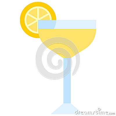 White Lady Cocktail icon, Alcoholic mixed drink vector Vector Illustration