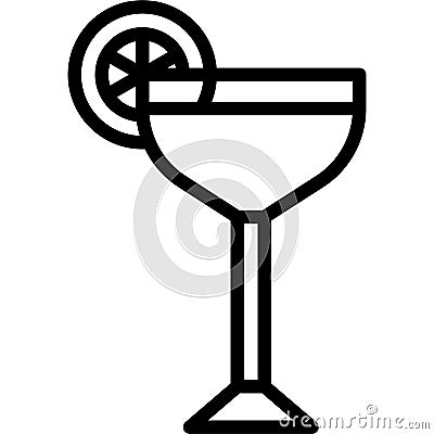 White Lady Cocktail icon, Alcoholic mixed drink vector Vector Illustration