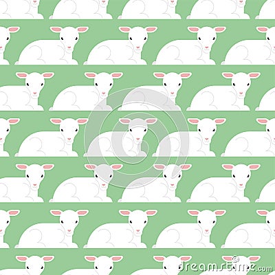 White lamb pattern seamless. Little yeanling background. Animal vector texture Vector Illustration
