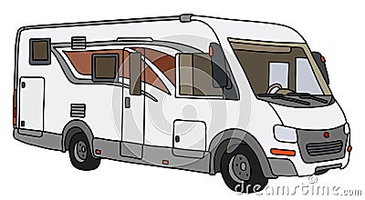 The white large motor home Vector Illustration