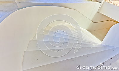 White large staircase Stock Photo